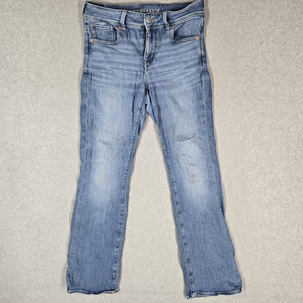 American Eagle Women Jeans 6 Light Blue Y2K Denim Bootcut 30" Inseam READ